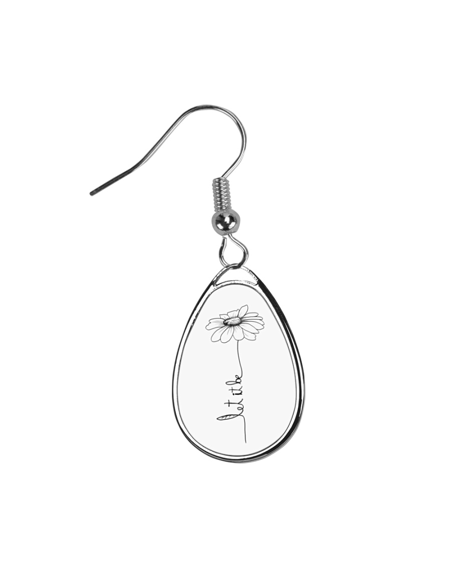 Let It Be Flower Hippie Music Teardrop Earrings