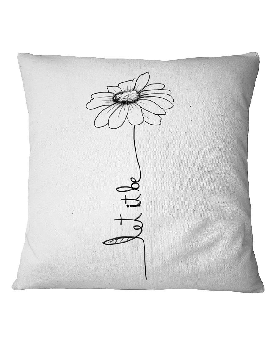 Let It Be Flower Hippie Music Square Pillowcase