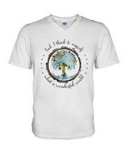 Myself What A Wonderful World V-Neck T-Shirt thumbnail