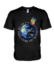 People Living Life In Peace V-Neck T-Shirt thumbnail