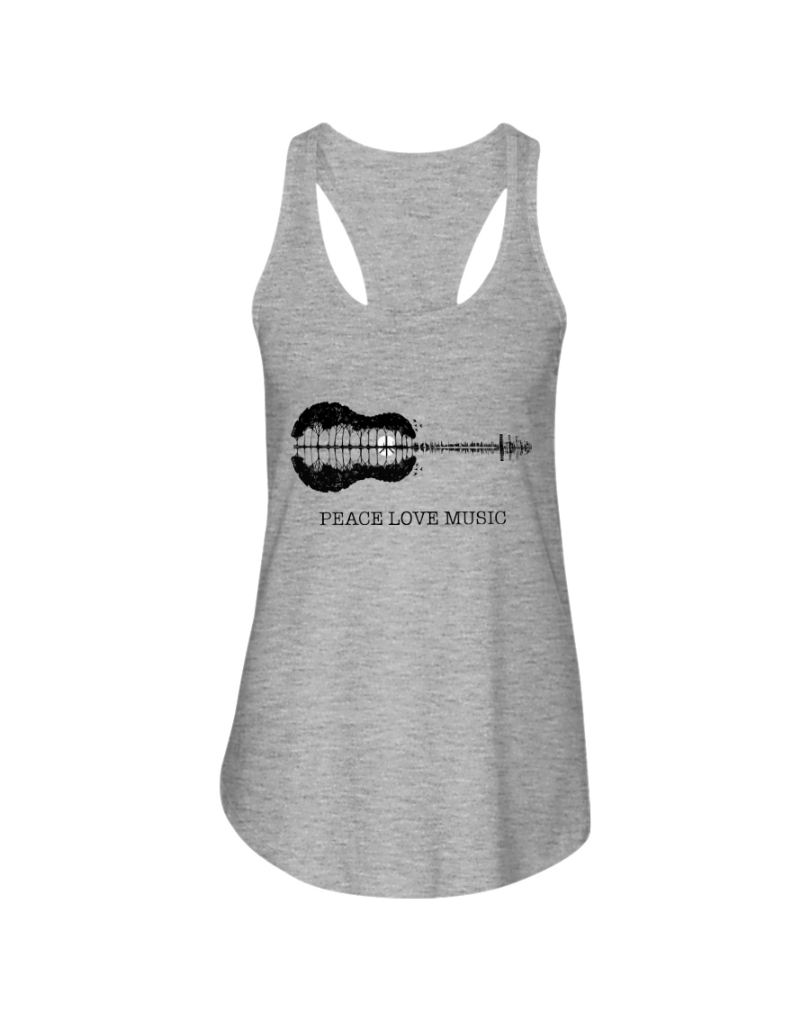Peace Love Music Peace Tree Guitar Hippie Ladies Flowy Tank