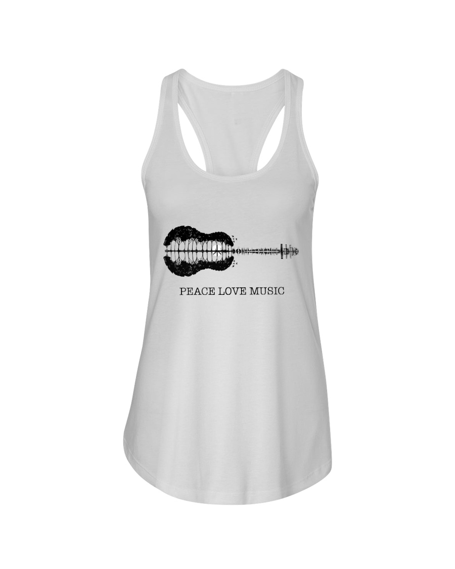 Peace Love Music Peace Tree Guitar Hippie Ladies Flowy Tank