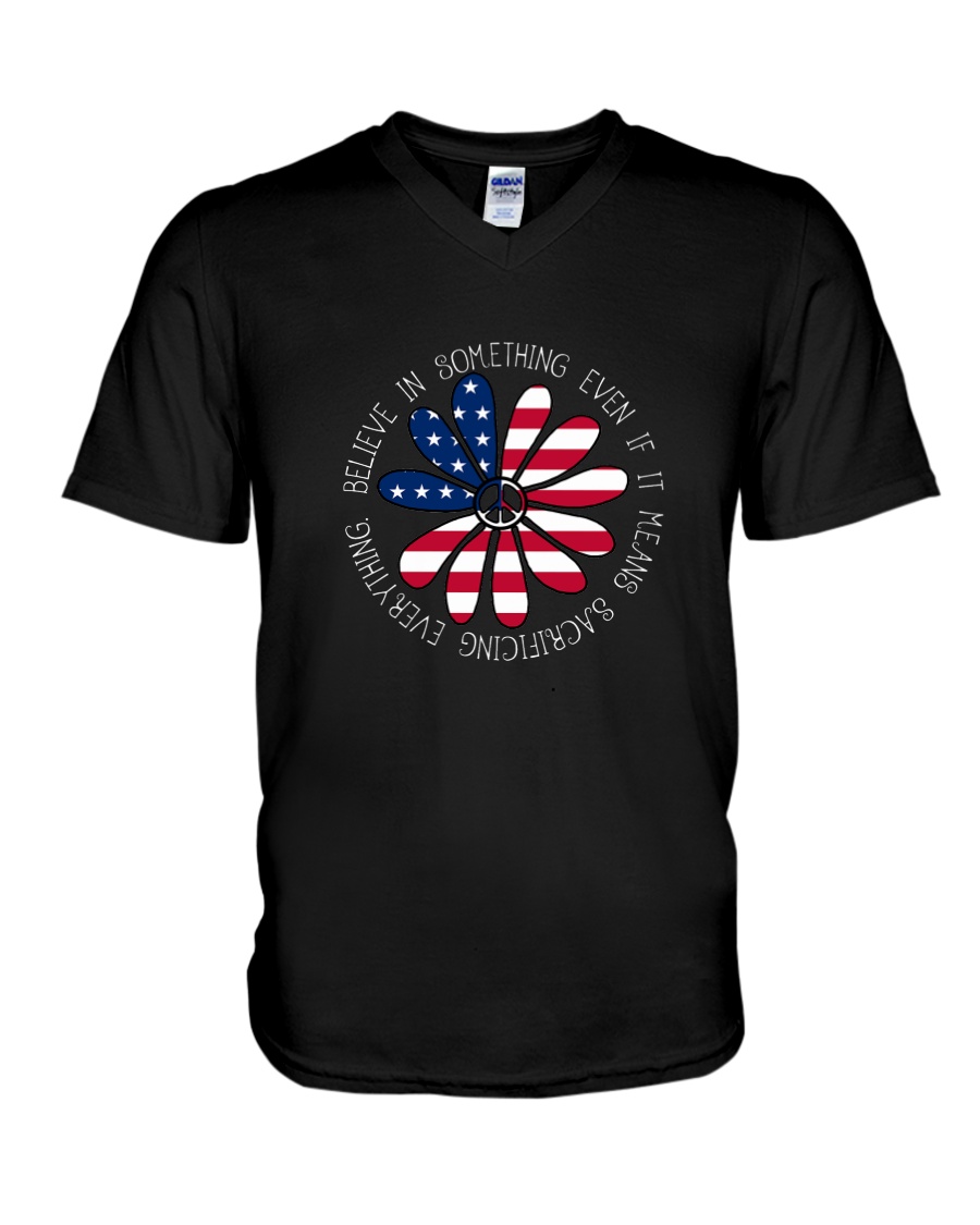 Belive In Something Hippie V-Neck T-Shirt