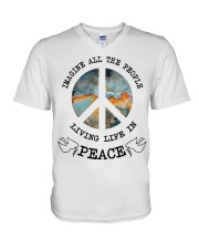 People Living Life In Peace V-Neck T-Shirt thumbnail
