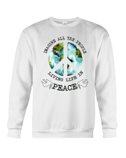 Imagine All The People Living Live In Peace Hippie Crewneck Sweatshirt thumbnail