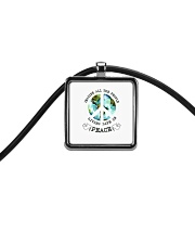 Imagine All The People Living Live In Peace Hippie Cord Rectangle Necklace thumbnail