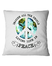 Imagine All The People Living Live In Peace Hippie Square Pillowcase thumbnail