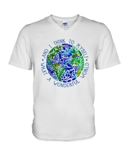 Myself What A Wonderful World V-Neck T-Shirt thumbnail