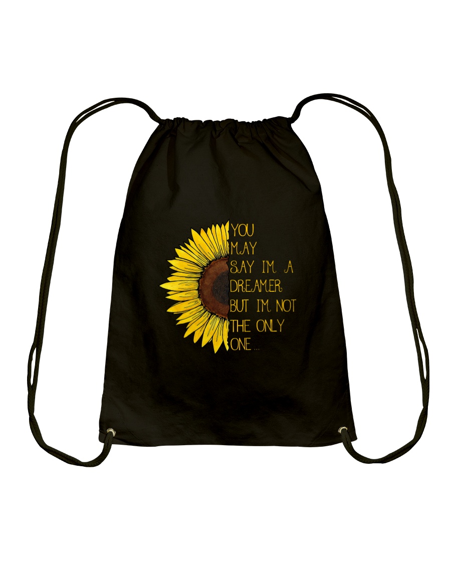 You May Say I'm A Dreamer Sun Flower Hippie Drawstring Bag