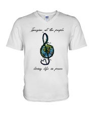 People Living Life In Peace V-Neck T-Shirt thumbnail