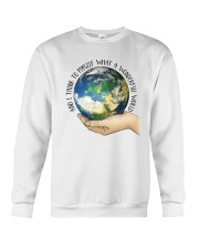 Myself What A Wonderful World Crewneck Sweatshirt thumbnail