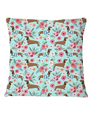 Doxie Flower Pattern Square Pillowcase back