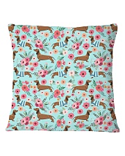 Doxie Flower Pattern Square Pillowcase front