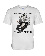 Jack Skellington underestimate me thatll shirt V-Neck T-Shirt thumbnail