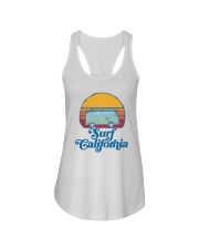 Retro California Hippie Van Groovy Ladies Flowy Tank tile