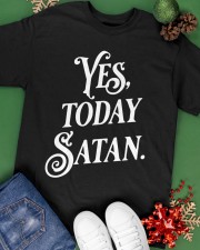 Yes Today Satan Not Today Jesus Classic T-Shirt apparel-classic-tshirt-lifestyle-back-69