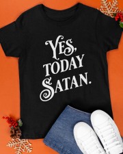 Yes Today Satan Not Today Jesus Classic T-Shirt apparel-classic-tshirt-lifestyle-front-83