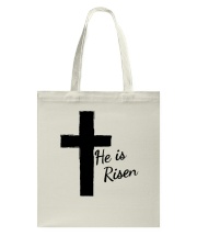 Easter Christian Faith He Risen Cross Tote Bag tile