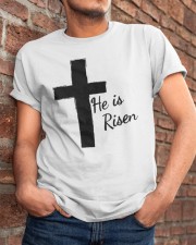 Easter Christian Faith He Risen Cross Classic T-Shirt apparel-classic-tshirt-lifestyle-26
