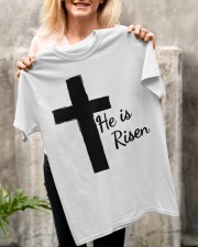 Easter Christian Faith He Risen Cross Classic T-Shirt apparel-classic-tshirt-lifestyle-front-117