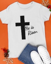 Easter Christian Faith He Risen Cross Classic T-Shirt apparel-classic-tshirt-lifestyle-front-83