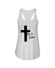 Easter Christian Faith He Risen Cross Ladies Flowy Tank tile