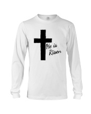 Easter Christian Faith He Risen Cross Long Sleeve Tee tile