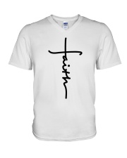 Christian Faith in a Cross V-Neck T-Shirt tile
