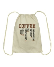 Coffee Christ Offers Forgiveness Drawstring Bag tile
