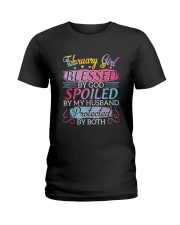 February girl blessed by god Ladies T-Shirt tile