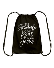 The Struggle is Real but So is Jesus Drawstring Bag tile