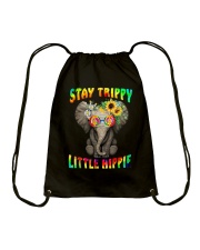 Stay trippy little hippie elephant tie dye Drawstring Bag tile
