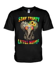 Stay trippy little hippie elephant tie dye V-Neck T-Shirt tile
