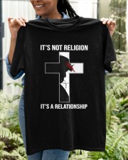 Christian It's Not A Religion God Classic T-Shirt apparel-classic-tshirt-lifestyle-front-130