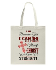 December girl christ strength Tote Bag tile