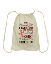 December girl christ strength Drawstring Bag tile