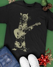 Cat Playing Acoustic Guitar Cool Classic T-Shirt apparel-classic-tshirt-lifestyle-back-69