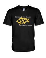 AnarchoChristian No King But Christ V-Neck T-Shirt tile