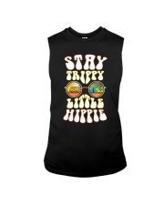 Stay Trippy Little Hippie Glass Van Car Camping Sleeveless Tee tile