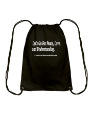 Peace Love Understanding Positive Vibes Drawstring Bag tile