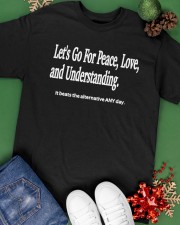 Peace Love Understanding Positive Vibes Classic T-Shirt apparel-classic-tshirt-lifestyle-back-69