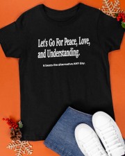 Peace Love Understanding Positive Vibes Classic T-Shirt apparel-classic-tshirt-lifestyle-front-83