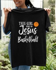 This Girl Runs On Jesus Basketball Christian Classic T-Shirt apparel-classic-tshirt-lifestyle-front-130