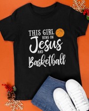 This Girl Runs On Jesus Basketball Christian Classic T-Shirt apparel-classic-tshirt-lifestyle-front-83