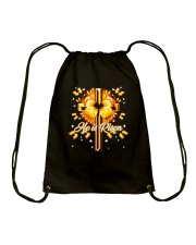 God He is Risen Cross Butterfly Golden Drawstring Bag tile