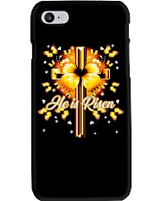 God He is Risen Cross Butterfly Golden Phone Case tile