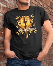 God He is Risen Cross Butterfly Golden Classic T-Shirt apparel-classic-tshirt-lifestyle-26