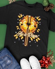 God He is Risen Cross Butterfly Golden Classic T-Shirt apparel-classic-tshirt-lifestyle-back-69
