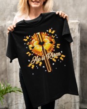 God He is Risen Cross Butterfly Golden Classic T-Shirt apparel-classic-tshirt-lifestyle-front-117