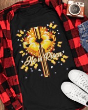 God He is Risen Cross Butterfly Golden Classic T-Shirt apparel-classic-tshirt-lifestyle-front-163